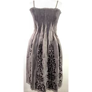 Max Edition Grey & Black Smocked Dress Size One Size